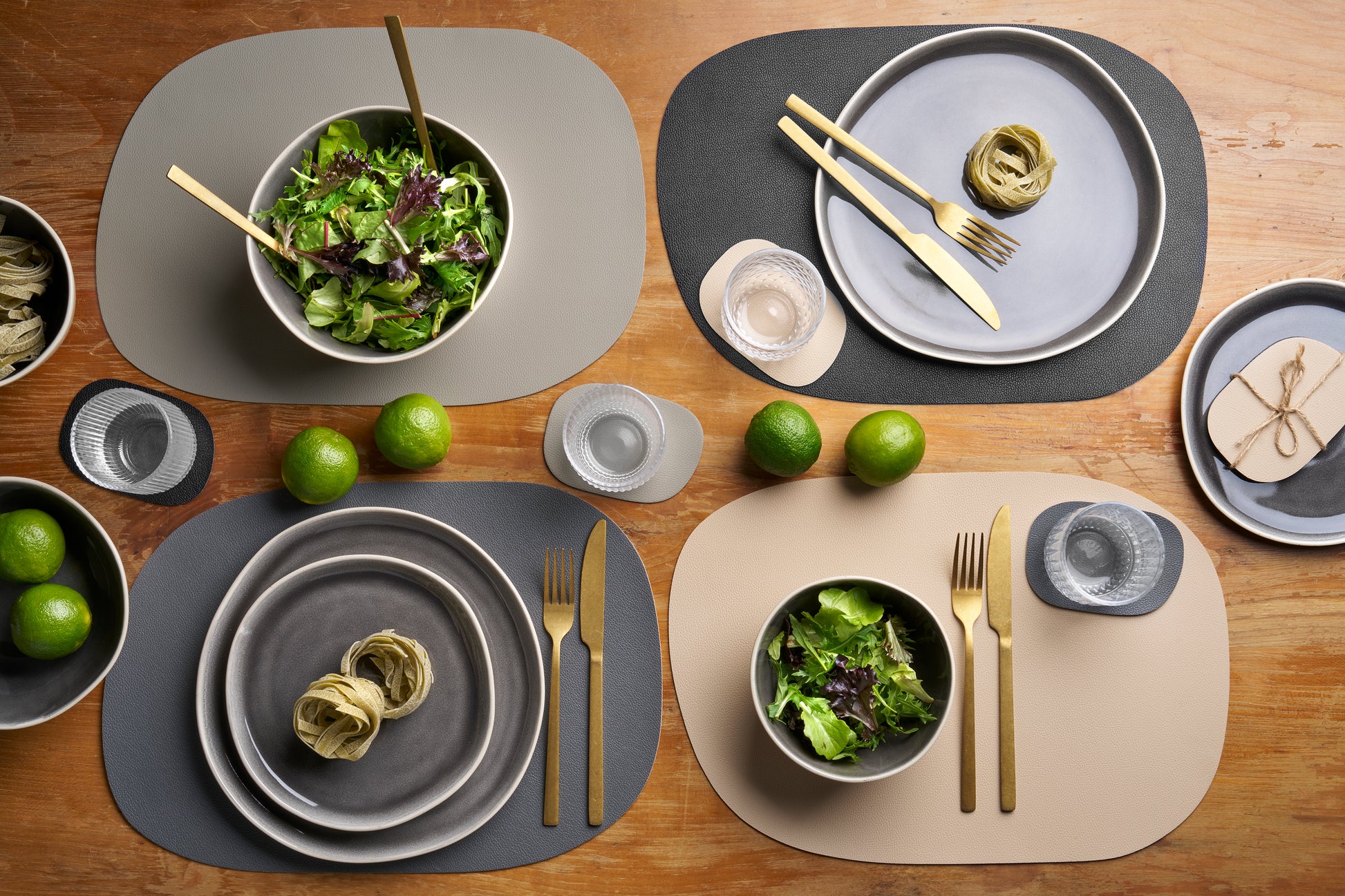 Untersetzer, Platzsets, Grau, Beige, Taupe, Schwarz, Töchter&Söhne, Tischmomente