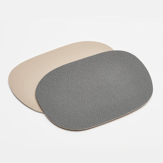 Wende-Untersetzer Beige&Grau, 4er Set, Töchter&Söhne, Tischdekoration