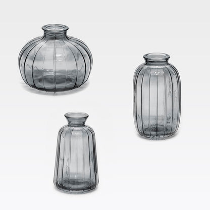 Fiori 3er Set Mini-Vasen Grau