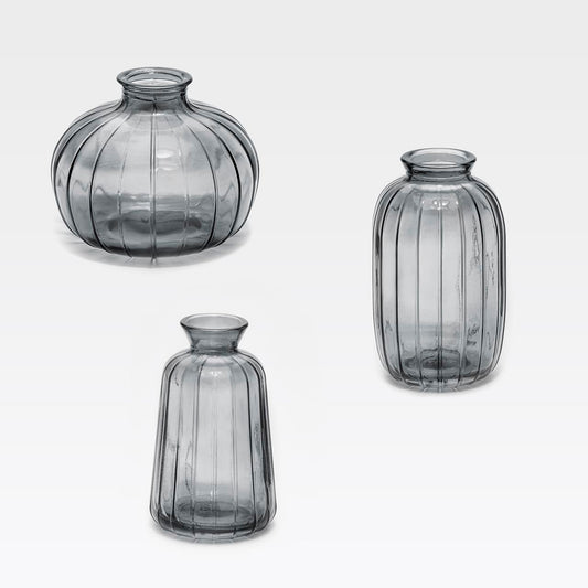 Fiori 3er Set Mini-Vasen Grau