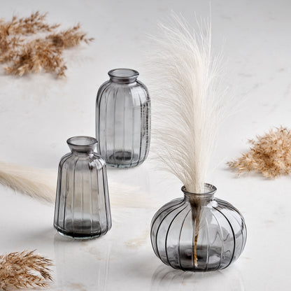 Fiori 3er Set Mini-Vasen Grau