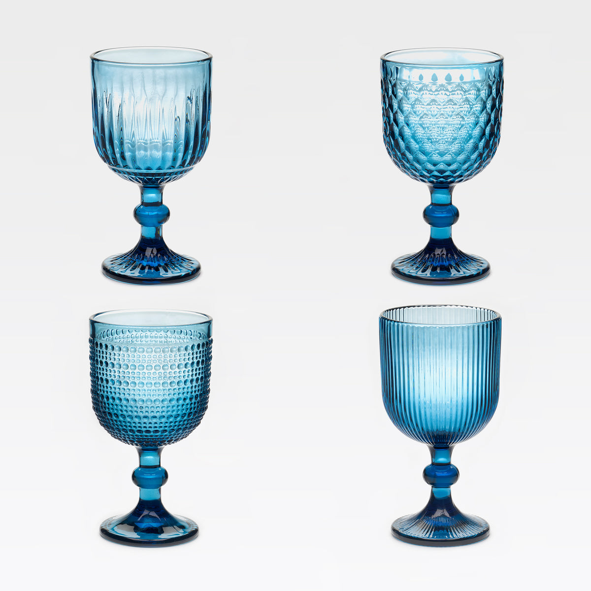 4er Set Kelchgläser Lina Blau 350 ml – Töchter & Söhne