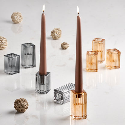 Riffel Kerzenhalter Klein Smoke