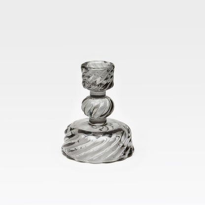Twist Kerzenhalter Anthrazit 8x9cm Glas Töchter&Söhne